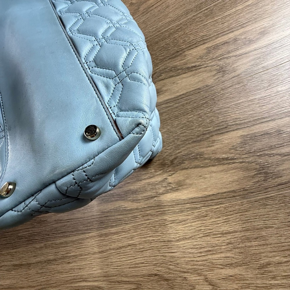 Kate Spade Wedgewood Astor Court Elena Tote Powder Blue Quilted Silver Hardware - Picture 16 of 16
